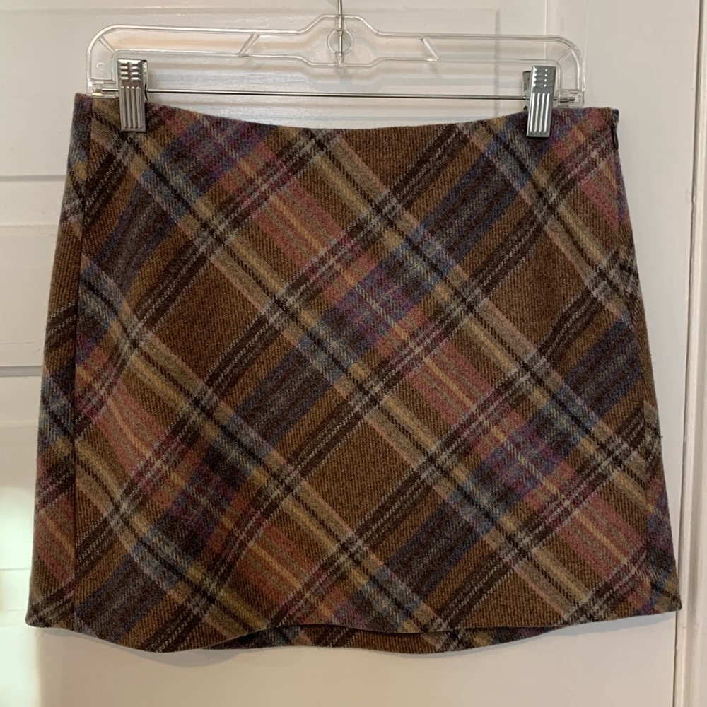 Plaid Wool Skirt, size 4